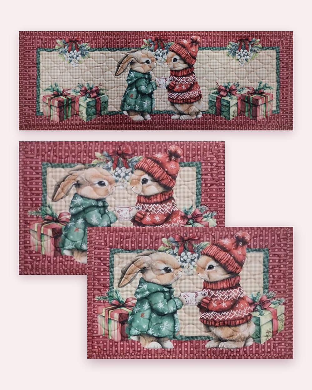 Jogo de tapetes Coelhinhos de Natal